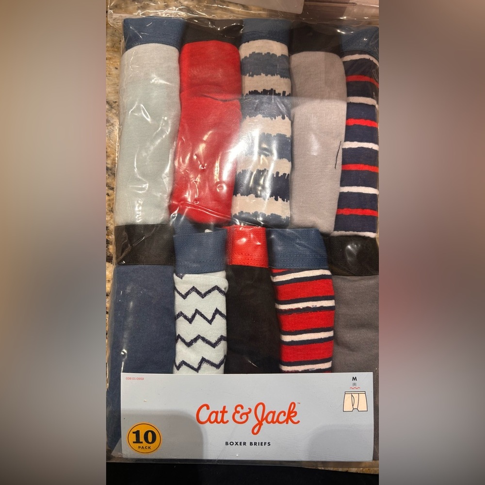 Cat & Jack kids size M-8  10-Pack Boxer Briefs Assorted colors NWT boys everyday